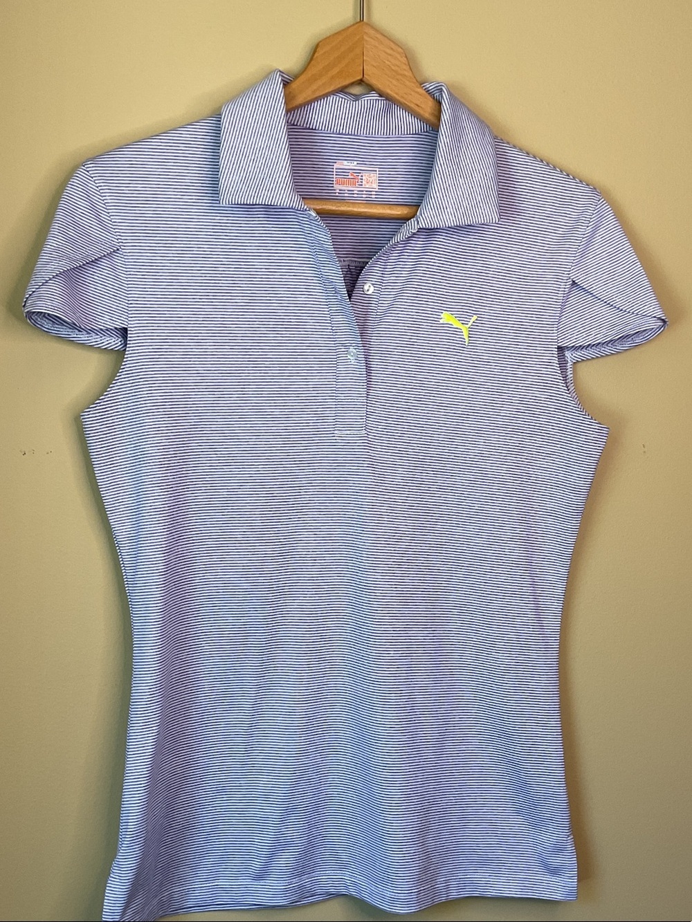 Puma Women's Light Purple & White Striped Golf Polo Size S
